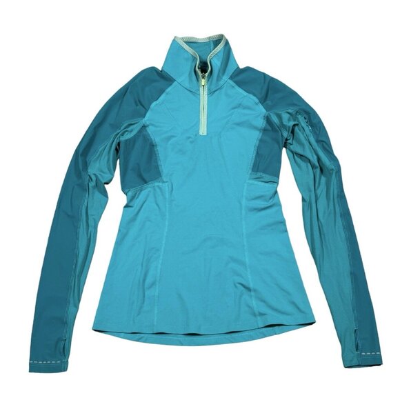Lululemon Trail Bound Half Zip Pullover Size 4 Blue‎ Tropics Luxtreme Run Hike - Picture 1 of 8